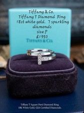 Tiffany & Co. Tiffany T Diamond Wire Ring, 18ct White Gold.