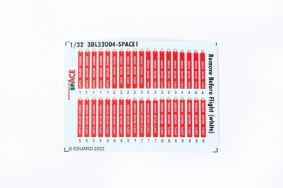 MW22 EDUARD 3DL32004 REMOVE BEFORE FLIGHT (WHITE) SPACE 1/32 3D DECAL for