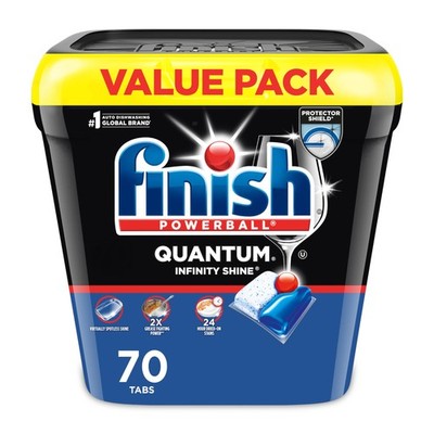 Finish Quantum Infinity Shine Dishwasher Pods, No 70 Count (Pack of 1) 