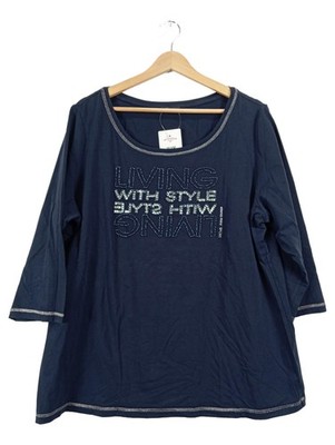 Elena Mirò Sport Damen Langarmshirt Gr. 52 Blau Strass Living with Style