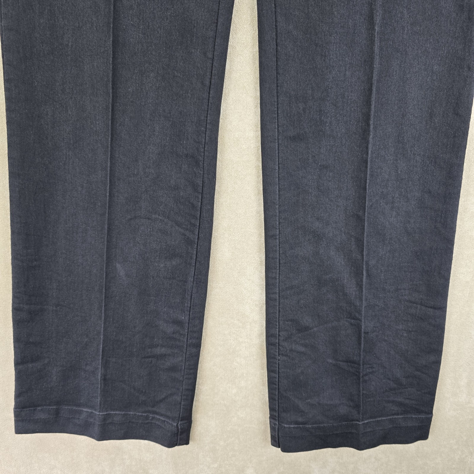 Fdj Womens Black Mid Rise Wide Leg Long Olivia Trouser Pants W/ Pockets Size 8