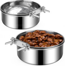 Dog Crate Water and Food Bowl, Stainless Steel Dogs Bowls Hanging 2 Pack for Ca