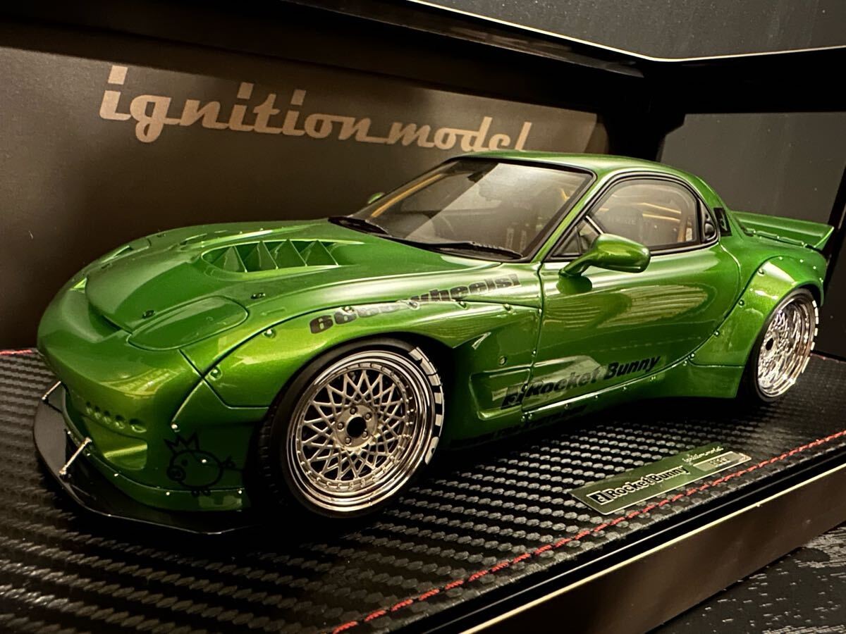 FD3S ロケバニ RX-7 イグニッションモデル 1/18 1/18 IG1037 Ignition Model Rocket Bunny RX-7 FD3S Green Metallic