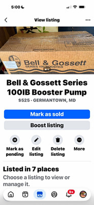 Bell & Gossett Series 100IB Booster Pump Circulator, MPN 100IB