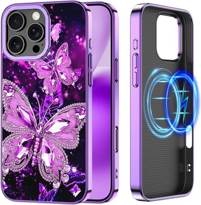 iPhone 16 Pro Max Case, Magnetic Slim Hard PC Back Shockproof Protective Purple