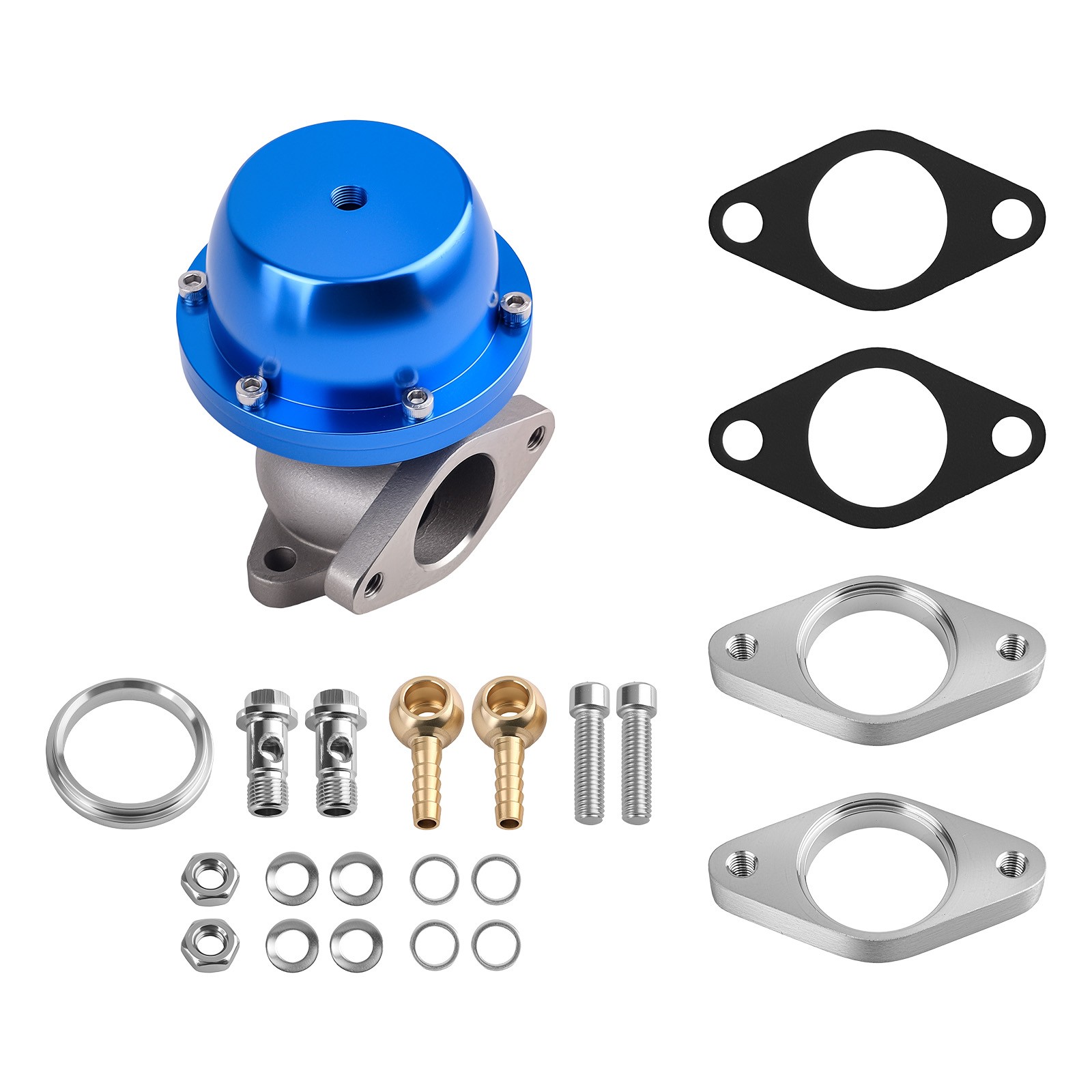 Universal 38mm Blue Blow off Valve kit External Wastegate 8psi 125mm