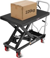 Hydraulik Hubtischwagen 227 kg Tragkraft mit 4 PU-Rollen und 72,4 cm Hubh&ouml;he