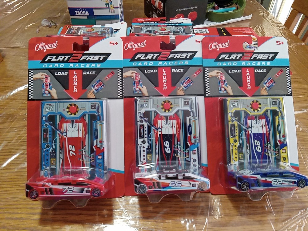2 Fast Card Racers Set - 3 Cars (#72, #66, #62) - Load Launch Race - New in Package  