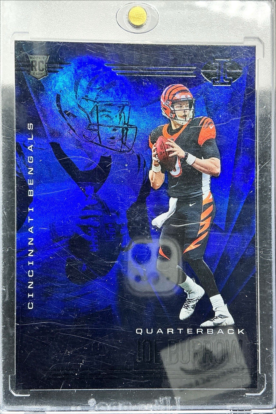 2020 Panini Illusions - Joe Burrow #5 Trophy Collection Sapphire (RC)