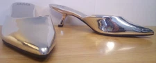 NWT Madden NYC Women's Pointed Toe Kitten Heel Silver Size 9