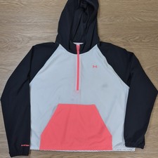 Under Armour Storm Windstrike Jacket Womens XL Neon Colorblock Zip Hoodie