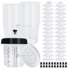 Disposable Paint Spray Gun Cup 22oz 650ml W45 Mixing Cup Liners Lids20 Plugs Disposable Paint Spray Gun Cup 22oz 650ml W45 Mixing Cup Liners Lids20 Plugs