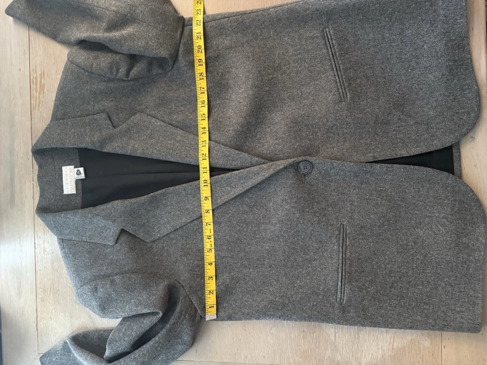 Blazer clássico de lã feminino cinza tamanho 16 - Imagem 3 de 4