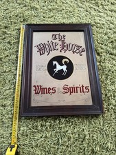 Vintage Pub Mirror. The White Horse EST 1702. Wine & Spirits. Good Condition