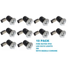 10 PACK GU10 Downlight Recessed Ceiling Spot light Fire Rated IP20 5W 3000K BULB