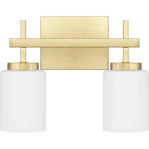 Wilburn Modern LED Bath Vanity Lights, 13 Inch 2-Light Satin Brass Bathroom L... - Picture 7 of 9