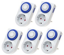 5 St&uuml;ck Zeitschaltuhr f&uuml;r Steckdose mechanisch IP20 Timer Steckdose 30 Min-Takt