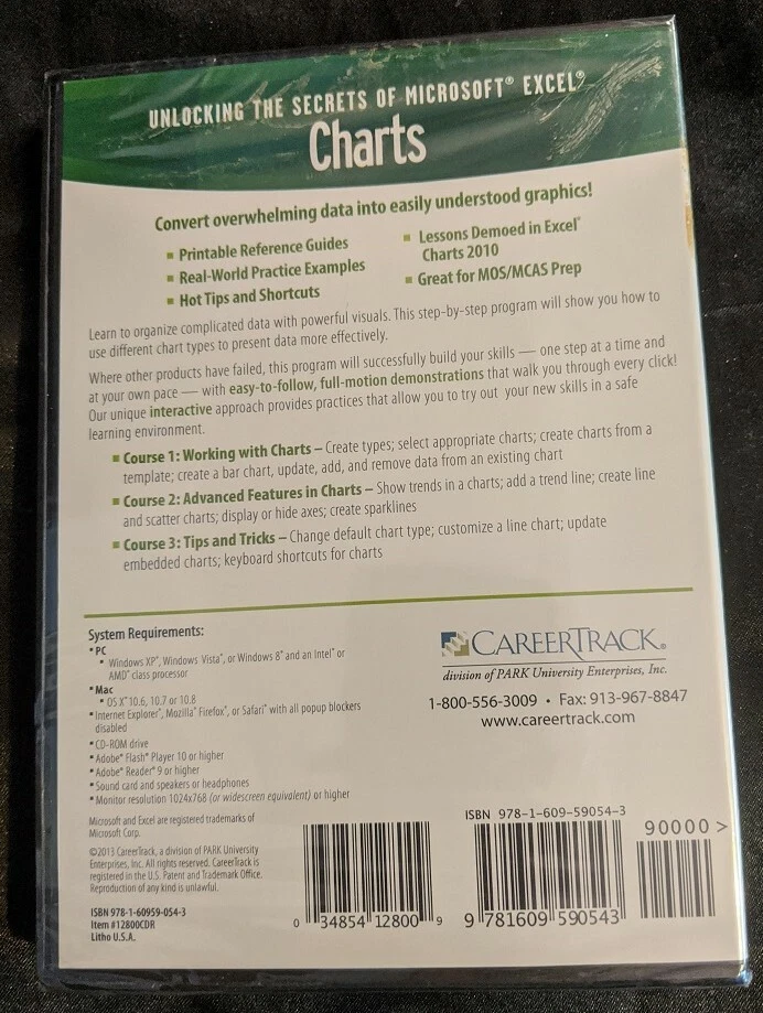 CD-Rom Unlocking the Secrets of Microsoft Excel Charts 2010 Factory Sealed - Image 2 of 2