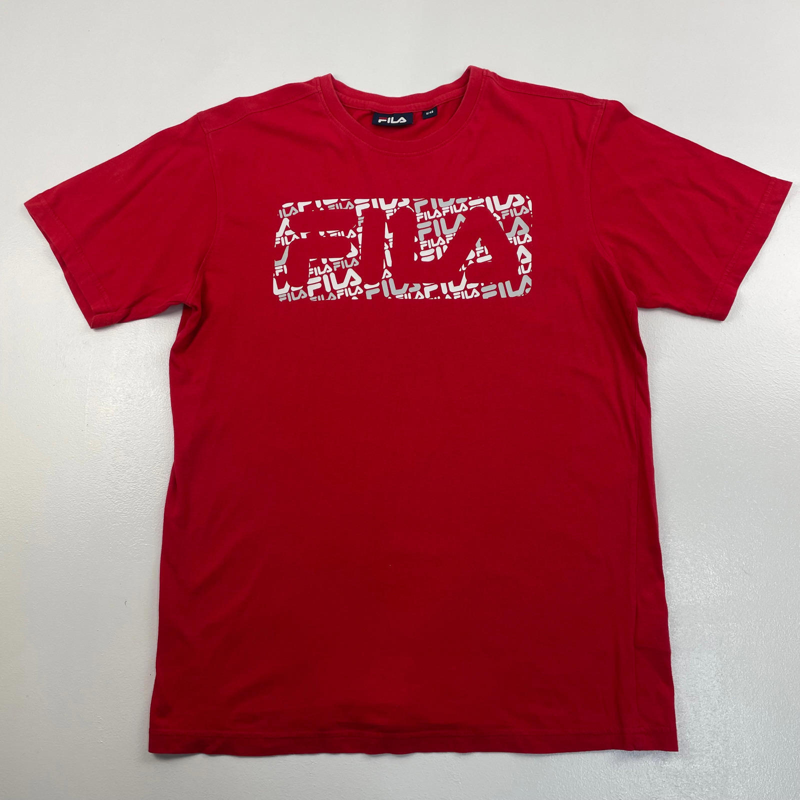T shirt uomo FILA con logo scatola rossa manica corta taglia small
