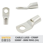 <!--F#f_0-->SC35-8 Heavy Duty Cooper Cable Lug Ring Connector Terminal Non-Insulated 4 Pcs<!--F/-->