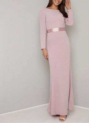 Chi Chi London Valedina 36 38 M L Blush Rosa Kleid Dress Lang Abendkleid  Party | eBay