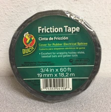 Duck 393150 3/4 in. W X 60 ft. L Black Cotton Cloth Friction Tape