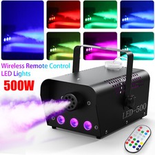 500W LED Smoke Fog Machine RGB Color Stage Fogger Effect Halloween Disco Club