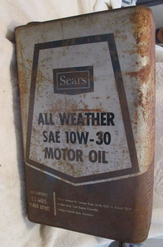 Vintage~Sears~All Weather SAE 10W-30 Motor Oil~EMPTY CAN~2.5 Gals. - Picture 15 of 16