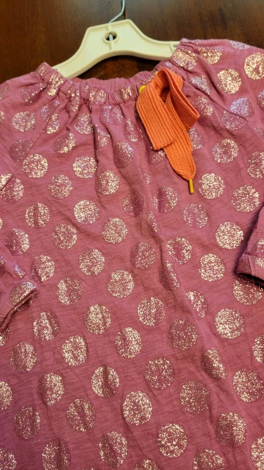 Girls Morgan And Milo Dress Purple Polka Dot Size 7 - Image 2 of 4