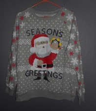 Rudolph the Red Nosed Reindeer Ugly Christmas Sweatshirt Junior 2XL, XXL 19 NEW