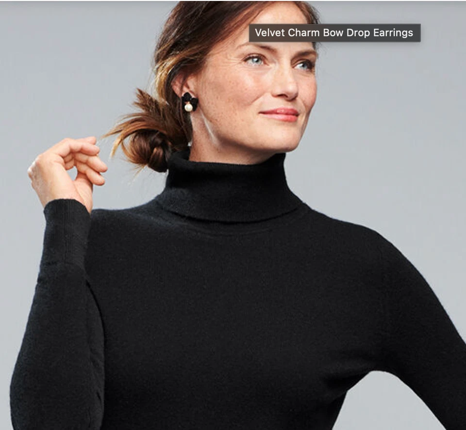 Pendientes colgantes Talbots Terciopelo Dije Lazo Nuevo Pendiente de Vacaciones Perla de Imitación Foto 2 de 4