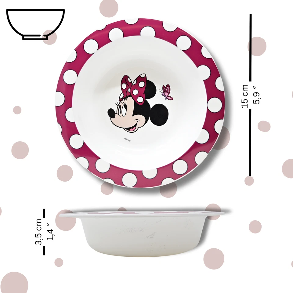 Minnie Mouse Kinder Geschirr Set Baby Geschirr Frühstücksset Mädchen Esslernset - Bild 3 von 4