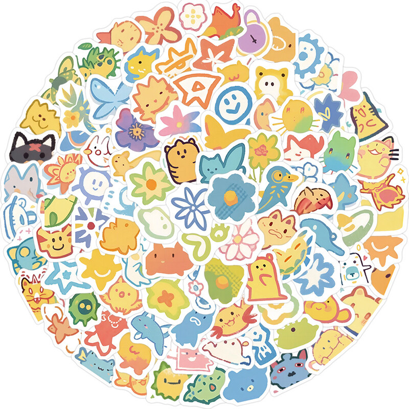 100PC Cute Colorful Graffiti Sticker Cartoon Suitcase Laptop Waterproof DecWI