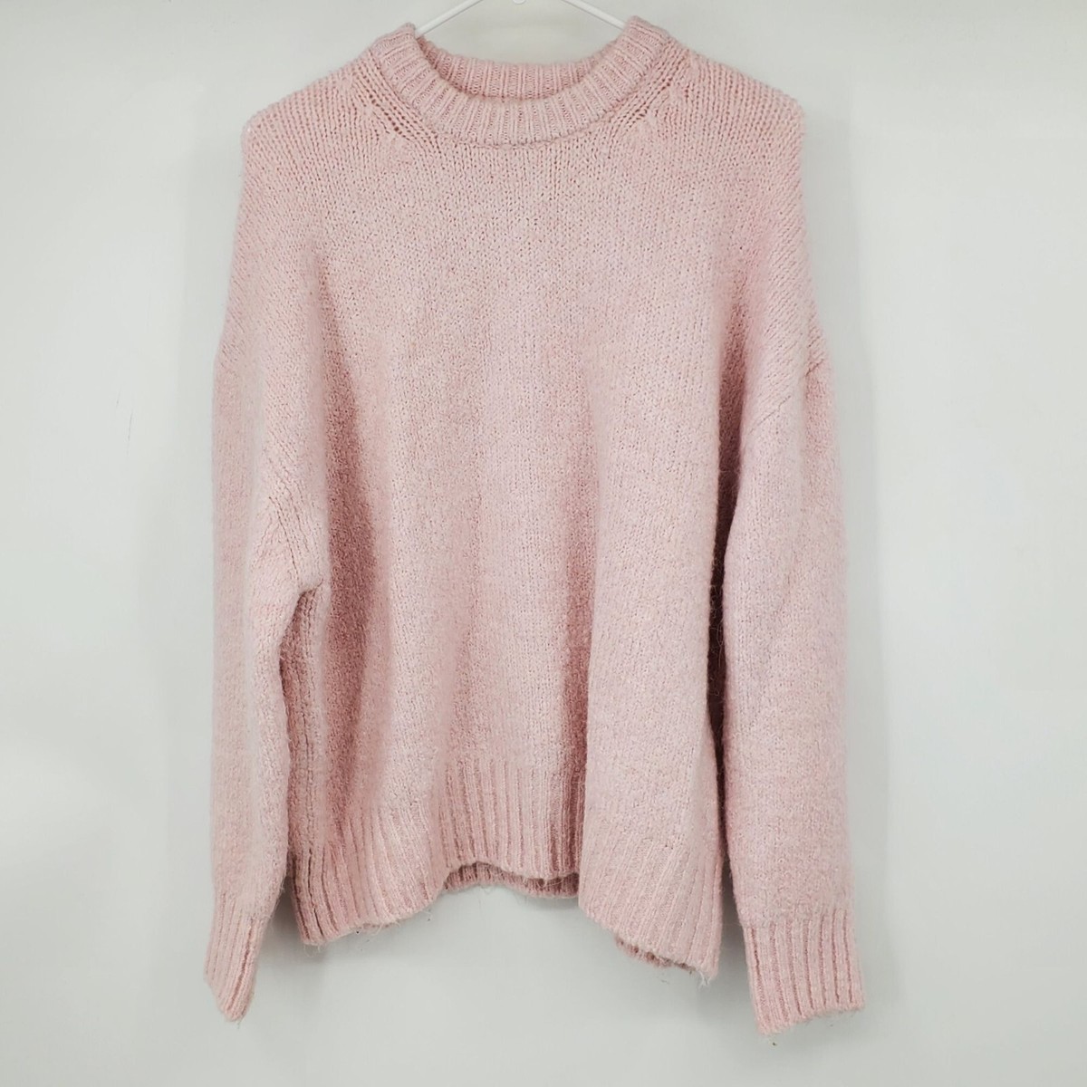 Zara Blush Light Pink Wool Blend Pullover Preppy Coquette Pink