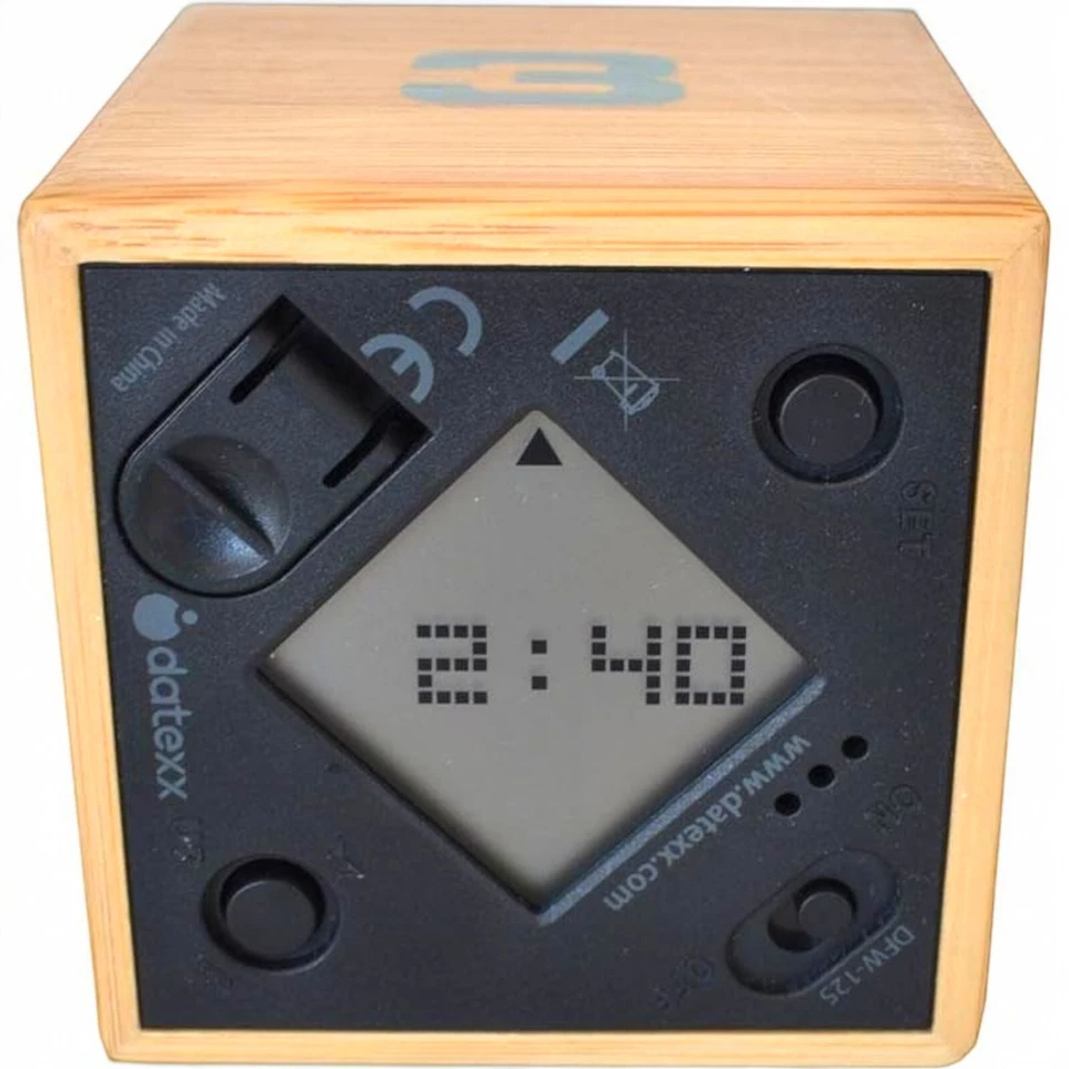 Datexx Bamboo Time Cube Timer 1-2-3-4 Min Digital Focus Productivity Tool Wood - Image 3 of 4