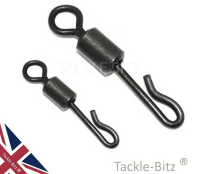 Quick change swivels Matt Black for Carp Fishing tackle Lead clips chod ...