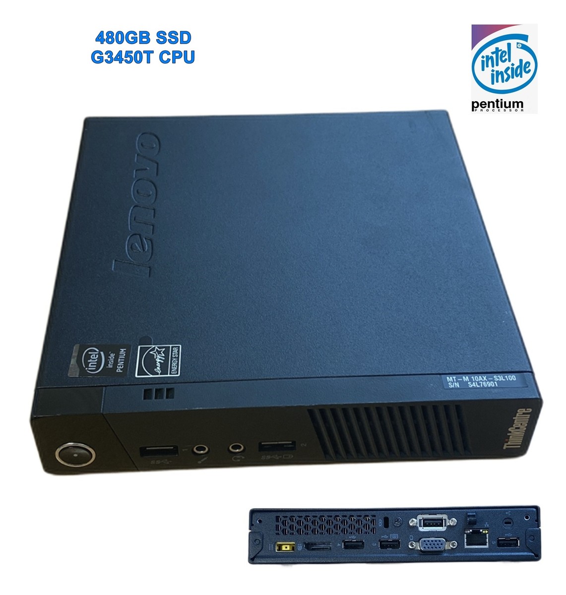 Mini-PC Lenovo ThinkCentre M73 Tiny G3450T 8GB PC3 480GB SSD #R3 