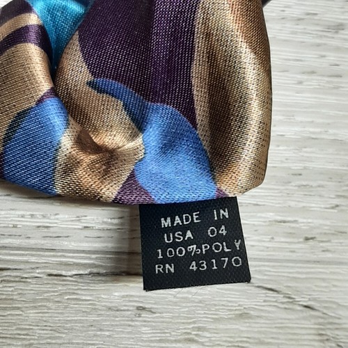 Oleg Cassini Tie Necktie Blue Purple Multicolor 56" 1/4 See Photos - Picture 6 of 12
