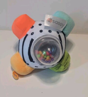 Sassy Developmental Infant Baby Rattle Motor Skills Bumpy Ball Plush | eBay