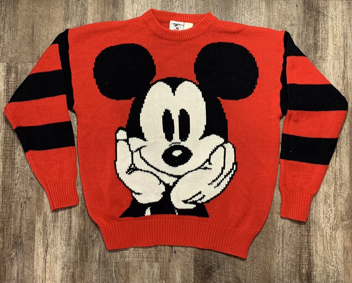 トップス Rare90sMadein USATOOCUTEMickey MouseVest Vintage 80s 90s Mickey Mouse Disney & Co. JG Hook Knit Acrylic