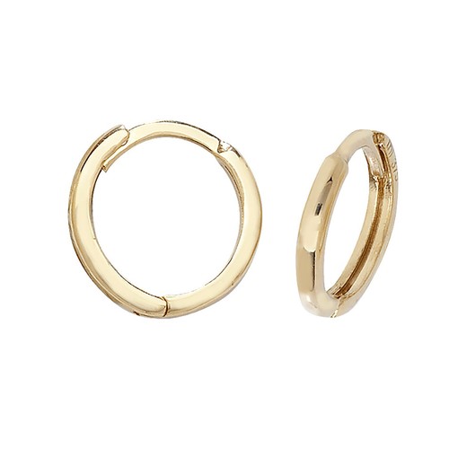 Da Uomo Stretto Cerchio Orecchino 9ct Oro Giallo da Uomo 375 Marchiato Nuovo