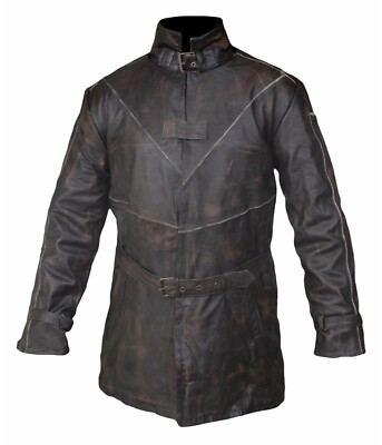 Mens Watch Dogs Aiden Pearce Distressed Stylish Genuine Leather Jacket Coat