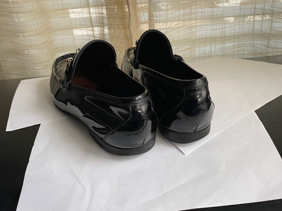 GUCCI Black Leather Slip On Slide Loafers Shoes  Mens Size 9 New In: Gucci Jordaan Loafers & First Impressions - whatveewore main image 2