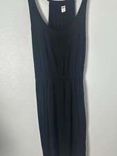 Old Navy Dress Womens Medium Black Rayon Blend Racerback Midi Sleeveless