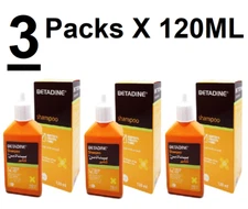 Betadine Shampoo Dandruff Scalp Care All Hair Types ( 3 Pack X 120 ml )