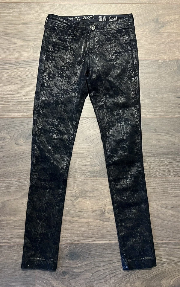 Pantalones al Tobillo DESIGUAL Recubiertos Jegging - Estampado Serpiente - Azul Oscuro - Talla 26 Foto 2 de 4