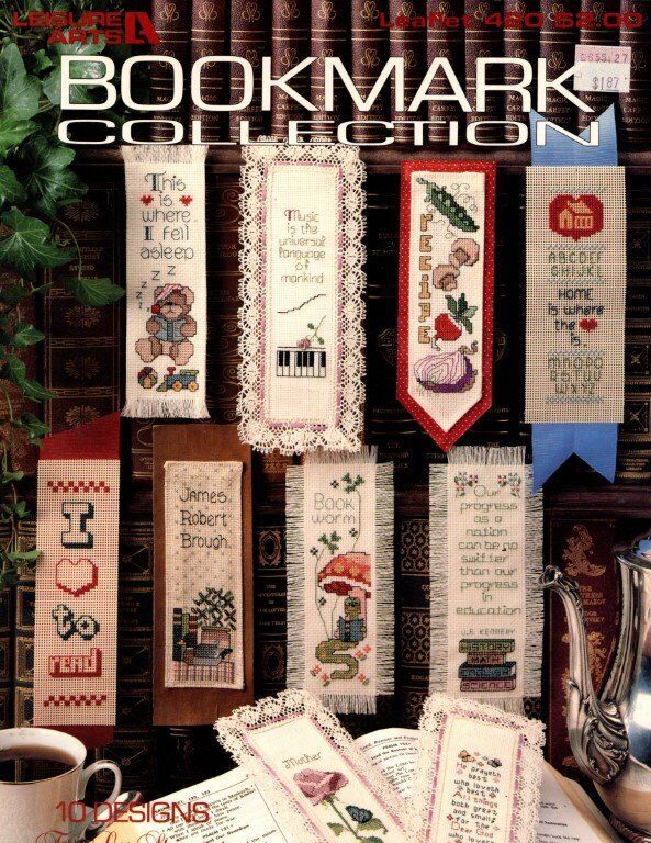 LEISURE ARTS CROSS STITCH BOOKMARK COLLECTIONS 10 GREAT DESIGNS