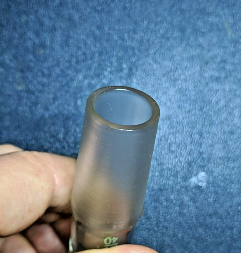 Corning Pyrex Glass 19/38 Outer to 24/40 Inner Joint Enlarging Adapter - Picture 3 of 3