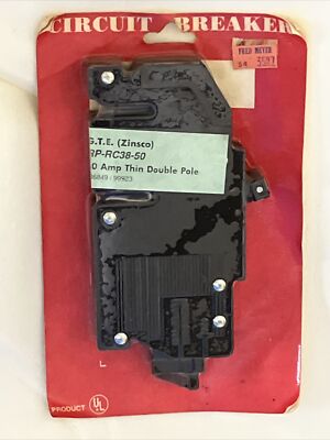 Zinsco Twin R3850  50 2p 50a/50a 120v Circuit Breaker warranty w handle tie NEW!
