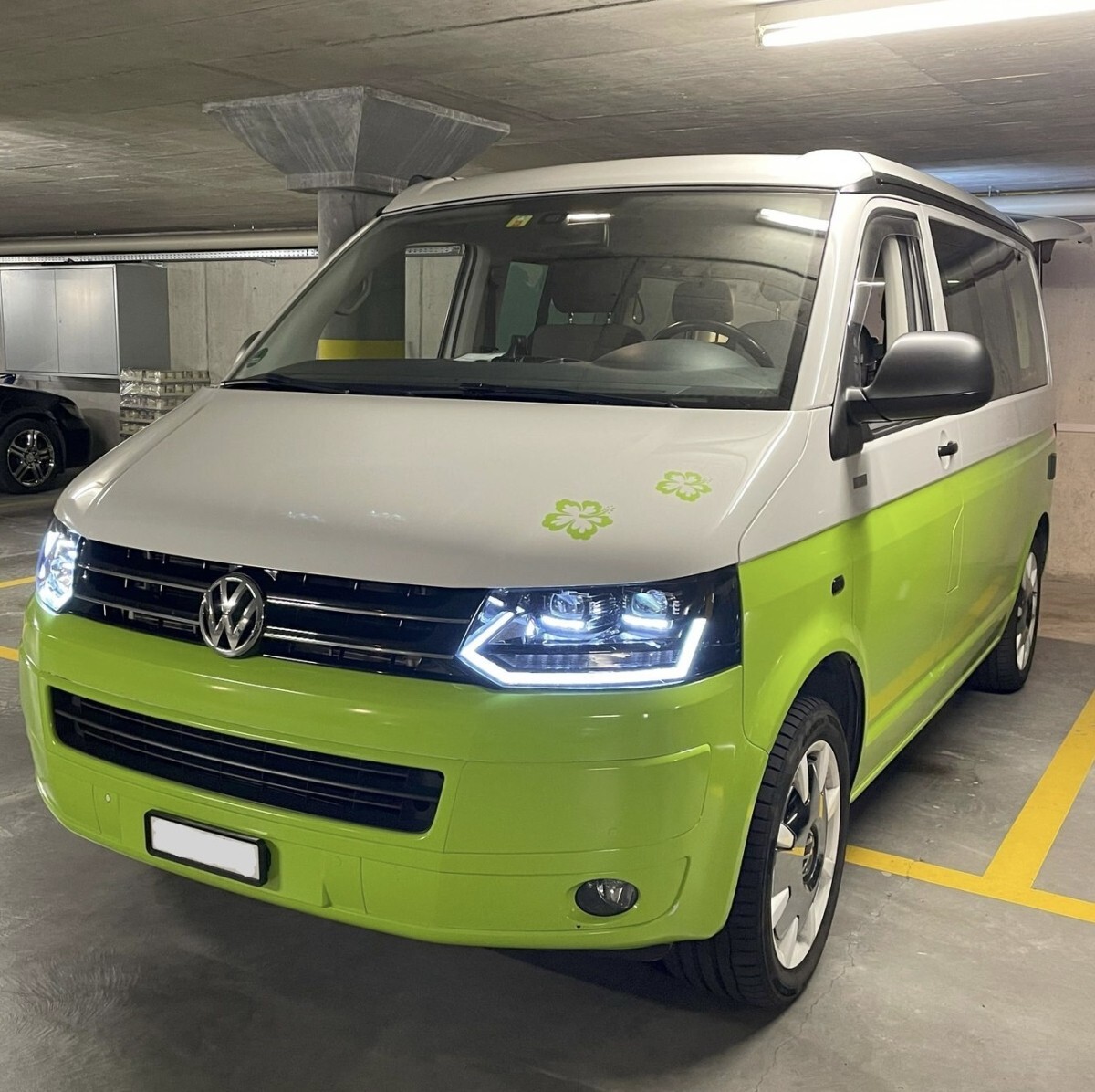 LED Dynamische Blinker Scheinwerfer Set Schwarz H7/H1 Für VW T5 GP In T6 Optik
